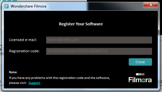 filmora registration code and email
